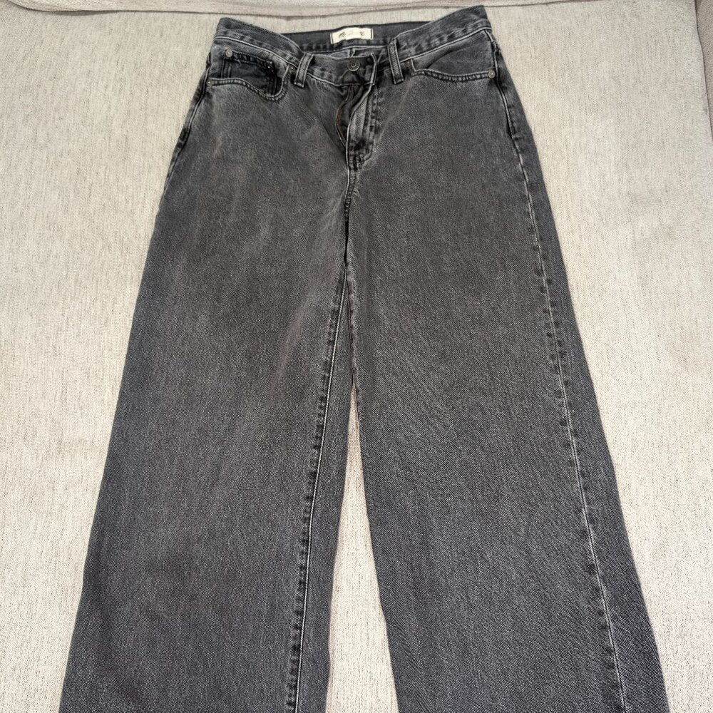 Madewell Superwide-Leg Jeans in Moreland Wash - Gray - Size 28
